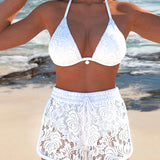 Laluna® | Eleganter Bikini aus einfarbigem Spitze