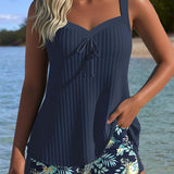 Laluna® | Gestreifter Tankini mit Strandhose im Zweiteiler