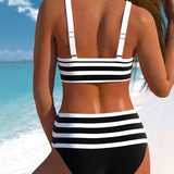 Laluna® | Bikini Streifen mit Hoher Taille
