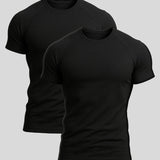 2er-Pack Schwarze T-Shirts | Aleano