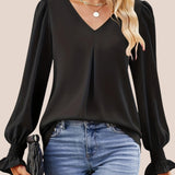 Mira | Elegante V-Ausschnitt Bluse
