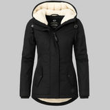Soraya | Lange wasserdichte Jacke mit Kapuze und Futter