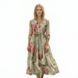 CARMELA | MIDI-KLEID MIT BLUMENMUSTER