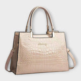 Olivia - Handtasche aus glänzendem Leder im Krokodil-Look