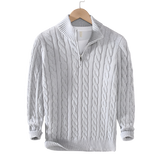 Anthony | Pullover mit halbem Reißverschluss und Twist-Muster