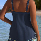 Laluna® | Gestreifter Tankini mit Strandhose im Zweiteiler