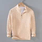 Anthony | Pullover mit halbem Reißverschluss und Twist-Muster