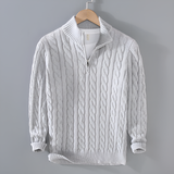 Anthony | Pullover mit halbem Reißverschluss und Twist-Muster
