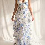 Uri | Midi-Kleid mit Blumenmuster und Rüschen