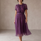 Flavia | Maxi Kleid mit Tropfenausschnitt und Spitzenrand