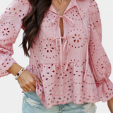 Kayden | Fließender Boho-Top mit Spitzenverzierungen