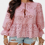 Kayden | Fließender Boho-Top mit Spitzenverzierungen