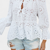 Kayden | Fließender Boho-Top mit Spitzenverzierungen