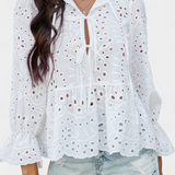 Kayden | Fließender Boho-Top mit Spitzenverzierungen