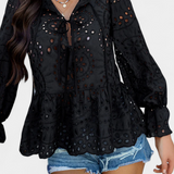 Kayden | Fließender Boho-Top mit Spitzenverzierungen