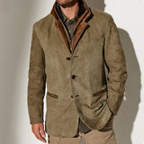 Victor | Vintage-Suedejacke mit Lederdetails