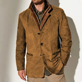 Victor | Vintage-Suedejacke mit Lederdetails