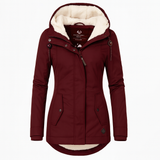 Soraya | Lange wasserdichte Jacke mit Kapuze und Futter