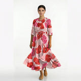 ROSA | MIDI-KLEID MIT BLUMENMUSTER