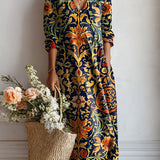 YANA | FLUIDES GEMUSTERTES KLEID